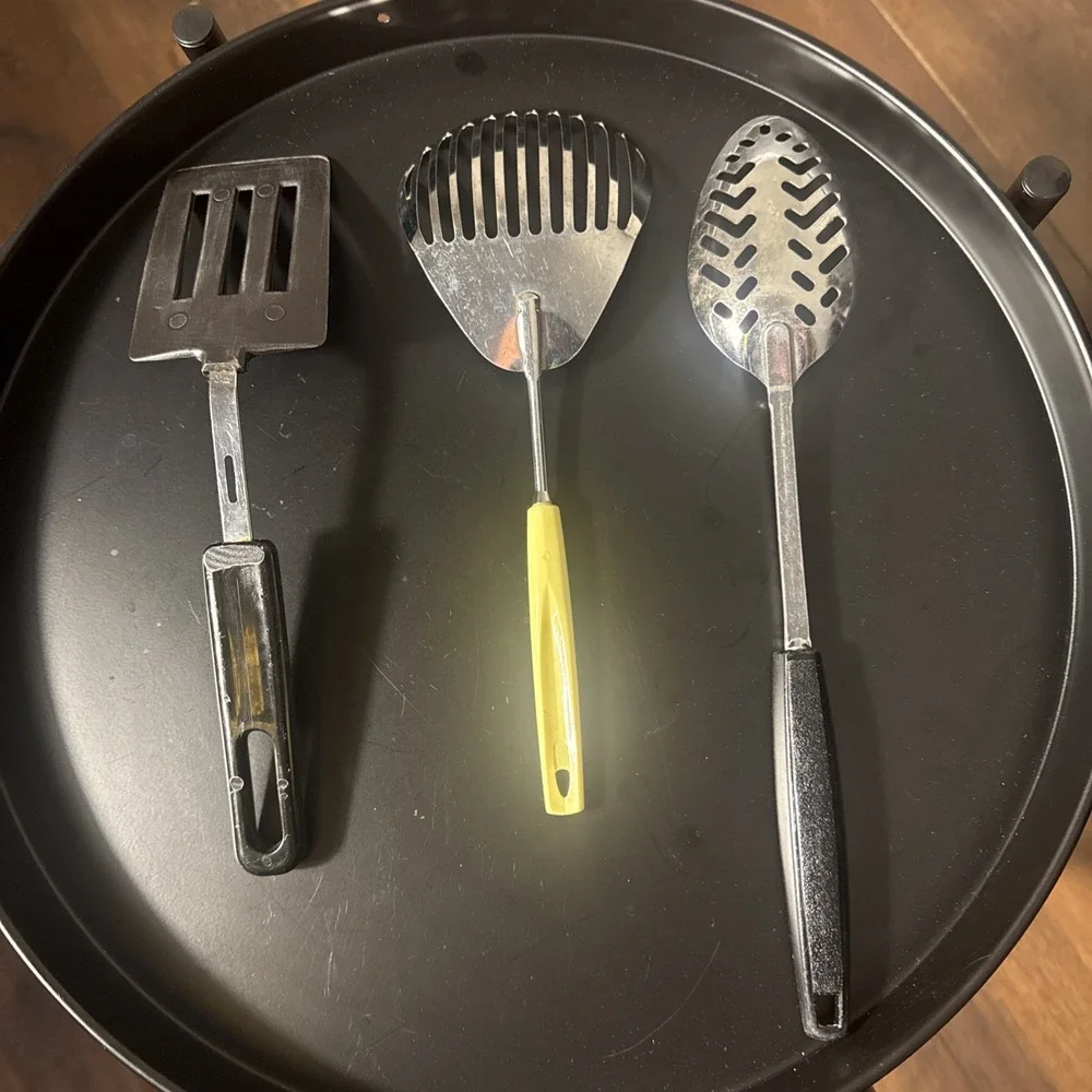 Vintage Ekco A&J Slotted Spatula‎ Skimmer Spoon Kitchamajig Utensil Lot 3 PC USA